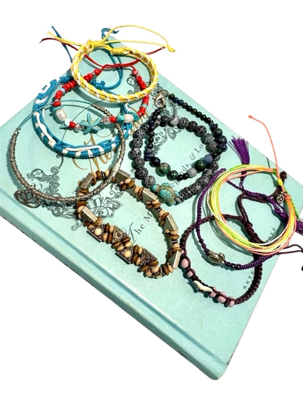 Beachy Bohemian Colourful 10 Piece Jewelry Bracelet Lot